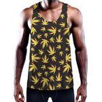 Trippy Weed Leaf Pattern Print Training Tank Top