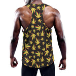 Trippy Weed Leaf Pattern Print Training Tank Top