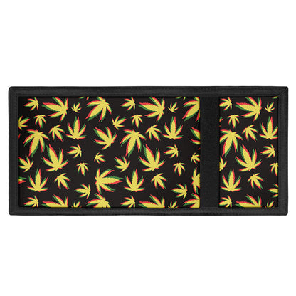 Trippy Weed Leaf Pattern Print Trifold Wallet