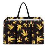 Trippy Weed Leaf Pattern Print Utility Tote Bag