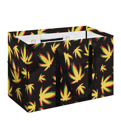 Trippy Weed Leaf Pattern Print Utility Tote Bag
