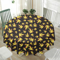 Trippy Weed Leaf Pattern Print Waterproof Round Tablecloth