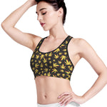 Trippy Weed Leaf Pattern Print Women's Sports Bra