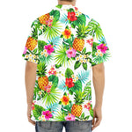 Tropical Aloha Pineapple Pattern Print Aloha Shirt