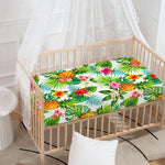 Tropical Aloha Pineapple Pattern Print Baby Crib Sheet