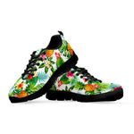 Tropical Aloha Pineapple Pattern Print Black Running Shoes