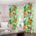 Tropical Aloha Pineapple Pattern Print Dimout Grommet Curtains