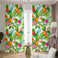 Tropical Aloha Pineapple Pattern Print Dimout Pencil Pleat Curtains