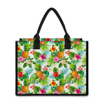 Tropical Aloha Pineapple Pattern Print Canvas Tote Bag