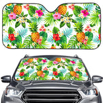 Tropical Aloha Pineapple Pattern Print Car Windshield Sun Shade