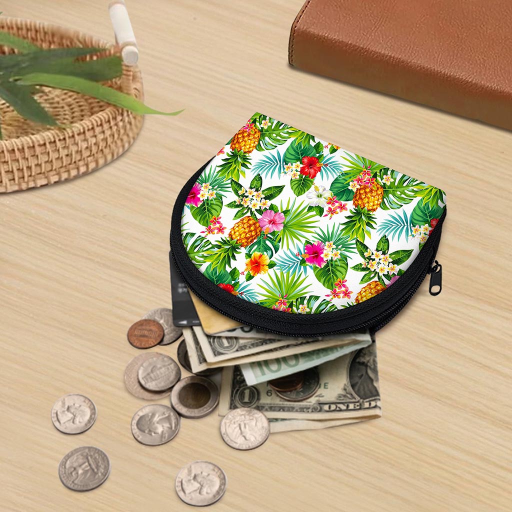 Tropical Aloha Pineapple Pattern Print Coin Purse