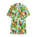 Tropical Aloha Pineapple Pattern Print Cotton Hawaiian Shirt