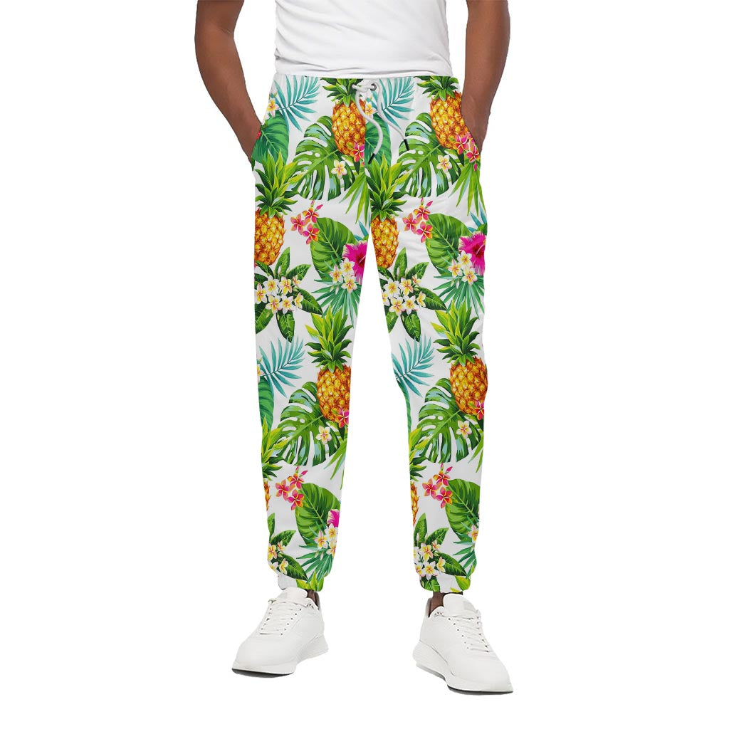 Tropical Aloha Pineapple Pattern Print Cotton Pants