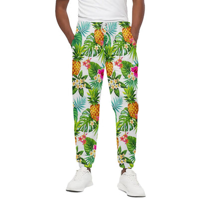 Tropical Aloha Pineapple Pattern Print Cotton Pants