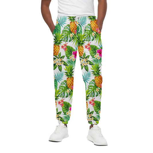Tropical Aloha Pineapple Pattern Print Cotton Pants