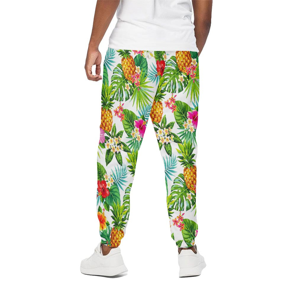 Tropical Aloha Pineapple Pattern Print Cotton Pants