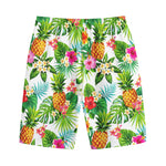 Tropical Aloha Pineapple Pattern Print Cotton Shorts