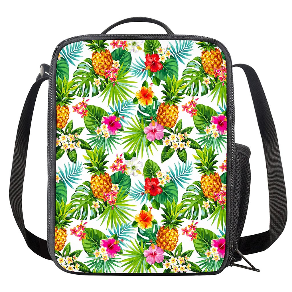 Tropical Aloha Pineapple Pattern Print Crossbody Lunch Bag