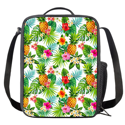 Tropical Aloha Pineapple Pattern Print Crossbody Lunch Bag