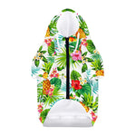 Tropical Aloha Pineapple Pattern Print Dog Zip Up Hoodie