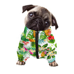 Tropical Aloha Pineapple Pattern Print Dog Zip Up Jacket