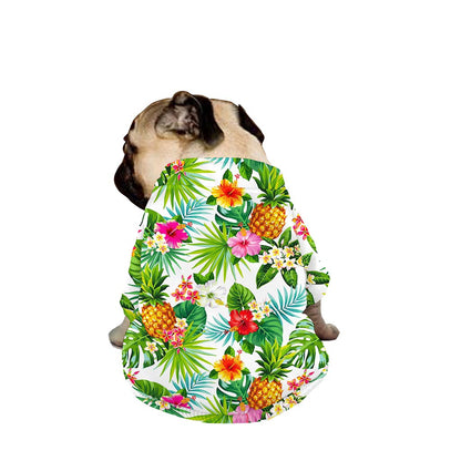 Tropical Aloha Pineapple Pattern Print Dog Zip Up Jacket
