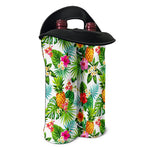 Tropical Aloha Pineapple Pattern Print Double Neoprene Wine Tote