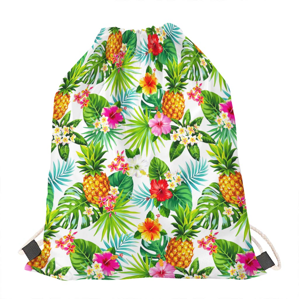 Tropical Aloha Pineapple Pattern Print Drawstring Bag