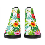 Tropical Aloha Pineapple Pattern Print Flat Ankle Boots
