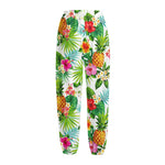 Tropical Aloha Pineapple Pattern Print Fleece Lined Knit Pants