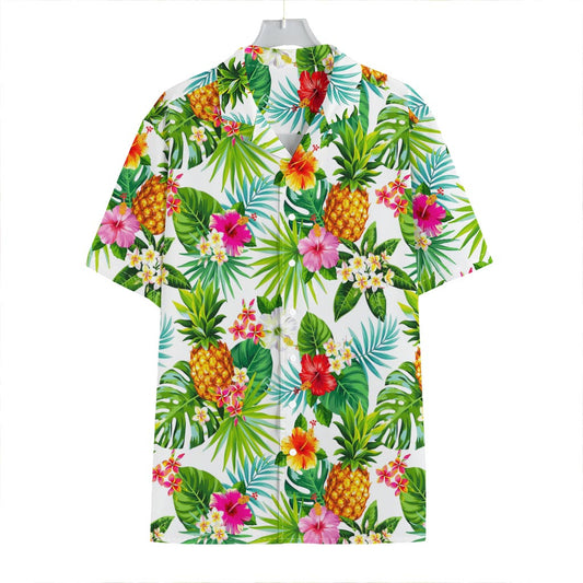 Tropical Aloha Pineapple Pattern Print Hawaiian Shirt