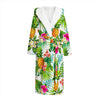 Tropical Aloha Pineapple Pattern Print Hooded Bathrobe