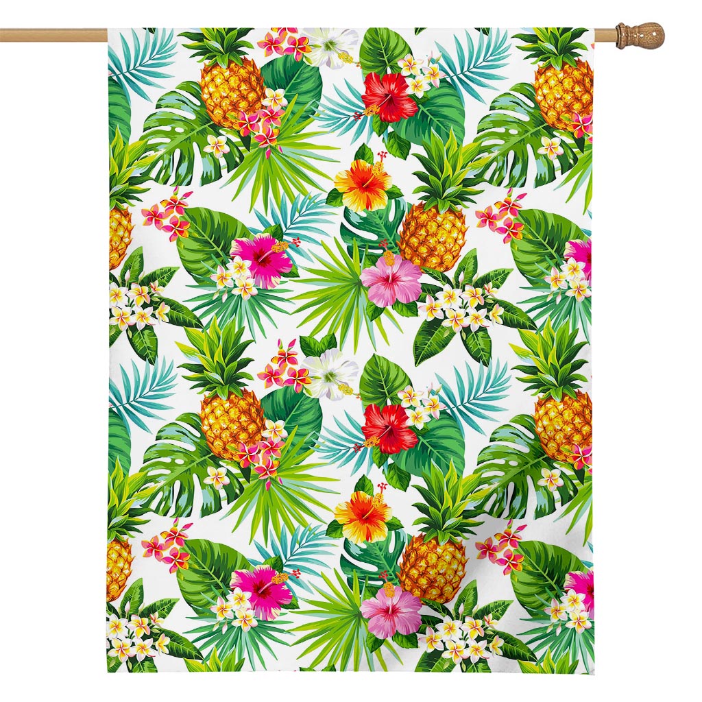 Tropical Aloha Pineapple Pattern Print House Flag