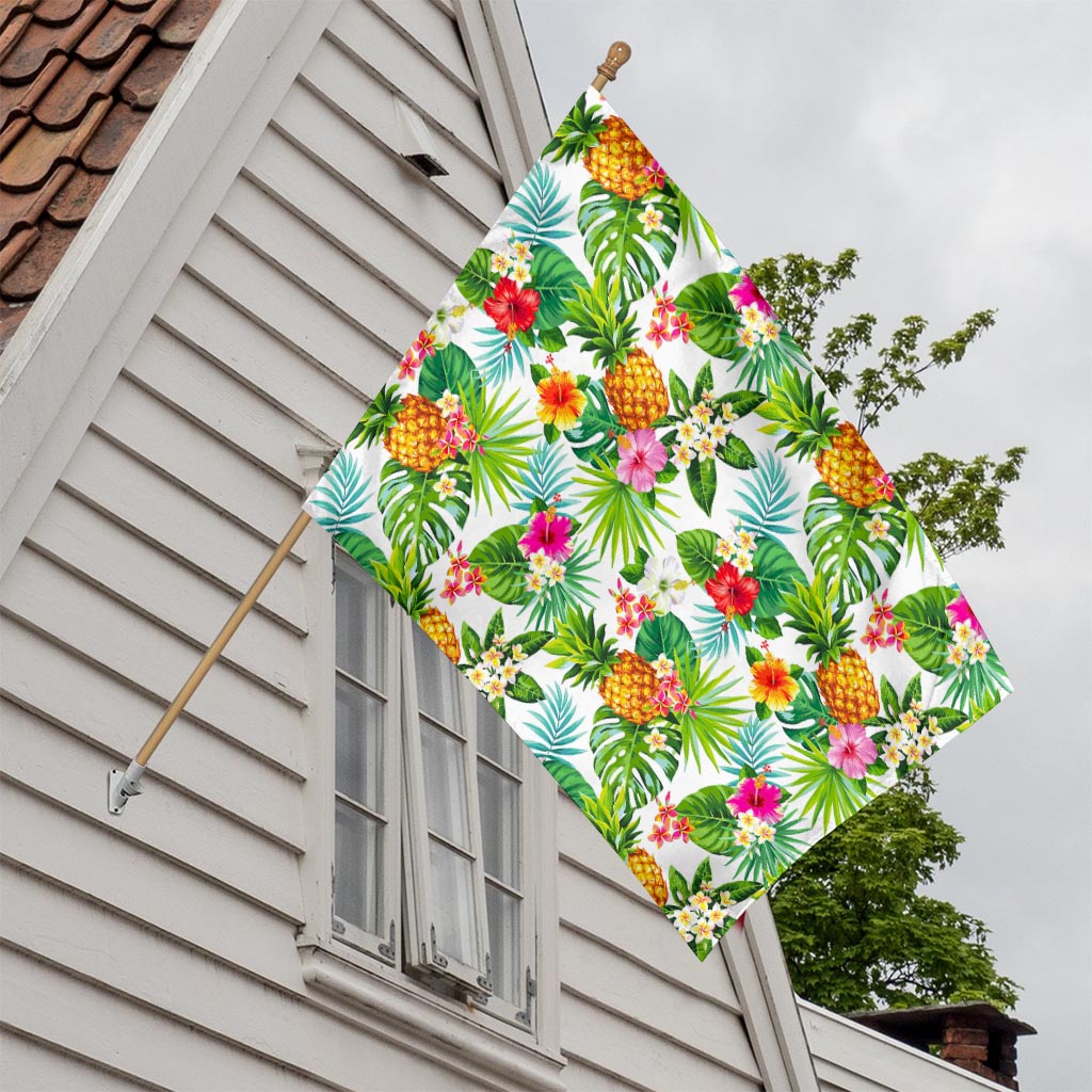 Tropical Aloha Pineapple Pattern Print House Flag