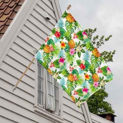 Tropical Aloha Pineapple Pattern Print House Flag