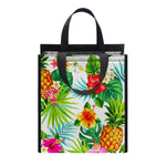 Tropical Aloha Pineapple Pattern Print Insulated Lunch Tote