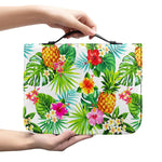 Tropical Aloha Pineapple Pattern Print Leather Bible Cover