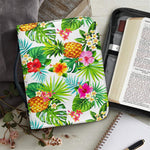 Tropical Aloha Pineapple Pattern Print Leather Bible Cover