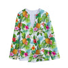 Tropical Aloha Pineapple Pattern Print Long Sleeve Short Coat