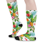 Tropical Aloha Pineapple Pattern Print Long Socks