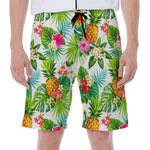 Tropical Aloha Pineapple Pattern Print Men's Beach Shorts