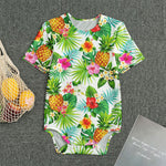 Tropical Aloha Pineapple Pattern Print Men's Bodysuit