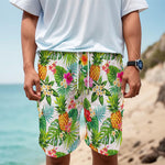 Tropical Aloha Pineapple Pattern Print Men's Cargo Shorts
