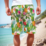 Tropical Aloha Pineapple Pattern Print Men's Cargo Shorts