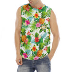 Tropical Aloha Pineapple Pattern Print Men's Fitness Tank Top