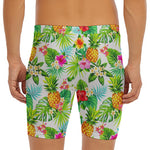 Tropical Aloha Pineapple Pattern Print Men's Long Boxer Briefs