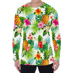 Tropical Aloha Pineapple Pattern Print Men's Long Sleeve T-Shirt