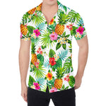 Tropical Aloha Pineapple Pattern Print Men's Shirt