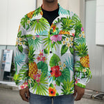 Tropical Aloha Pineapple Pattern Print Men's Shirt Jacket