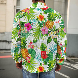 Tropical Aloha Pineapple Pattern Print Men's Shirt Jacket